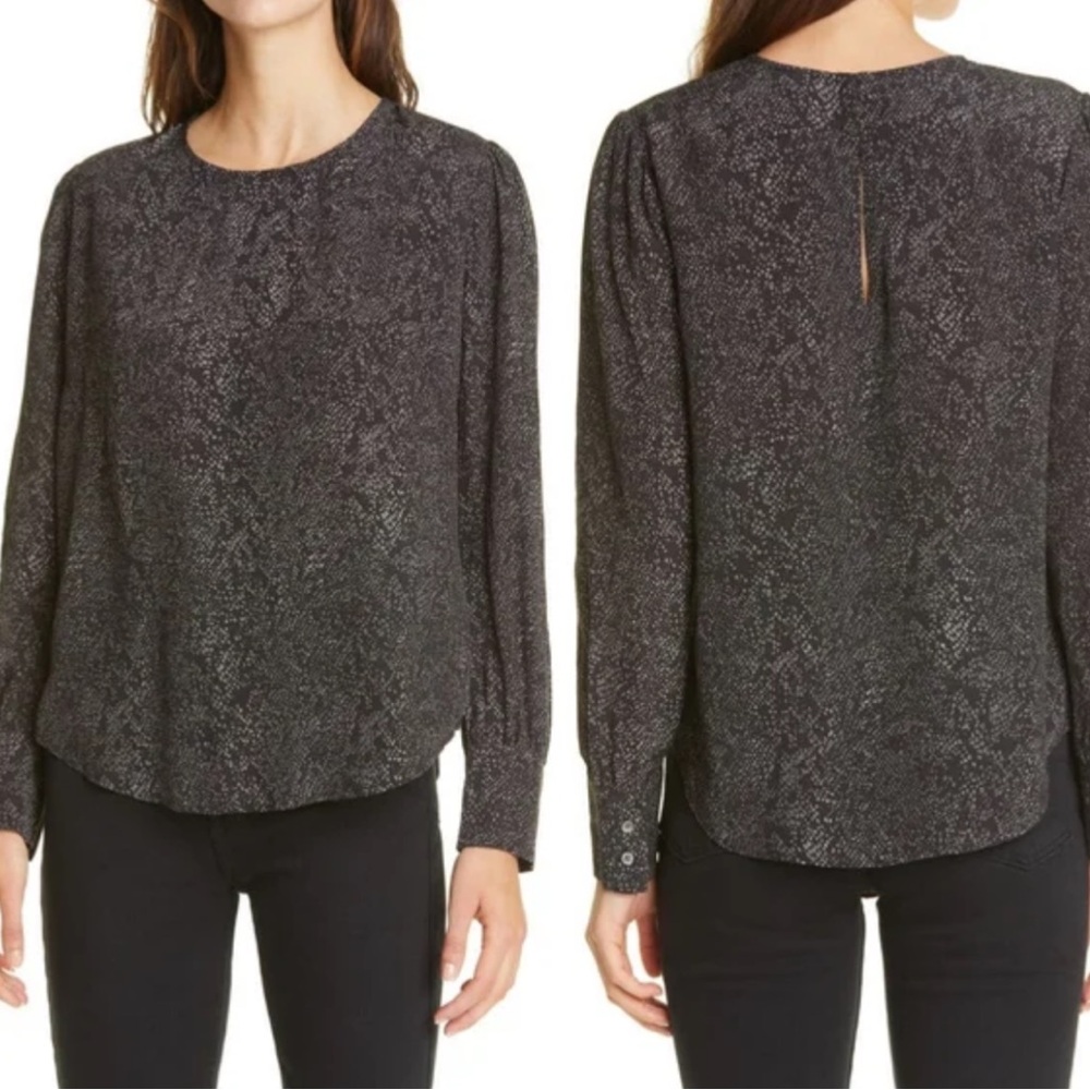 Rails Roslyn Slate Python Women’s Long Sleeve Blo… - image 1